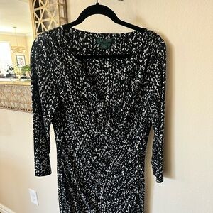 Ralph Lauren Black and White Long Sleeve Classic Dress